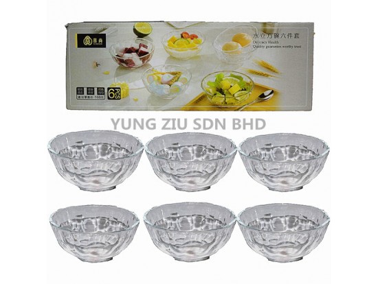 (6P/SET)JY-SLFW/L6# GLASS BOWL SET